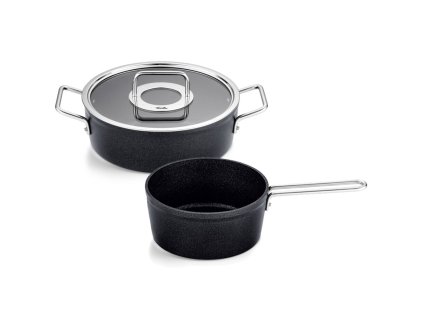 Set posode ADAMANT, set 2 kosov, črna, aluminij, Fissler