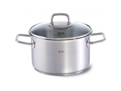 Visoka casserole kozica VISEO, 20 cm, srebrna, iz nerjavečega jekla, Fissler