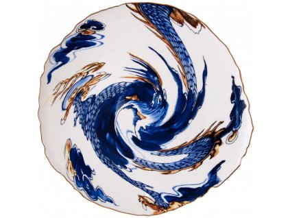 Jedilni krožnik DIESEL CLASSICS ON ACID IMARI DRAGON, 28 cm, modra, porcelan, Seletti