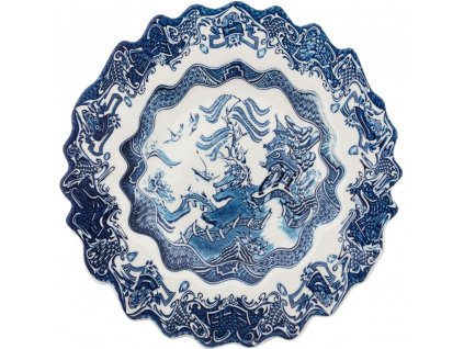 Desertni krožnik DIESEL CLASSICS ON ACID WILLOWAVE, 21 cm, modra, porcelan, Seletti