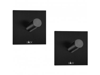 Kljukica za brisače DUPLO, 4 cm, set 2, črna, nerjaveče jeklo, Zack