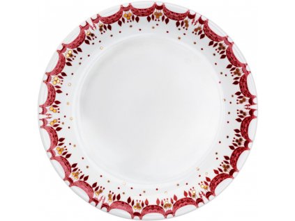 Jedilni krožnik GUIRLANDE, 28 cm, rdeča, porcelan, Bjørn Wiinblad