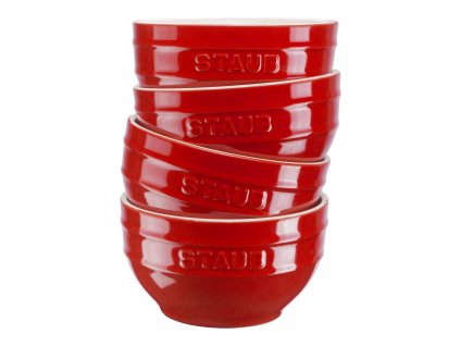 Jedilna skleda, 700 ml, set 4, rdeča, keramika, Staub