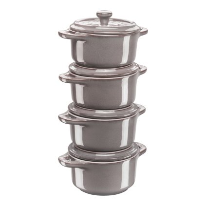 Posoda za peko, 10 cm, set 4 kosov, siva, keramika, Staub