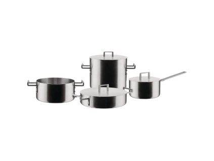 Set posode CONVIVIO, set 4 kosov, s pokrovi, iz nerjavečega jekla, Alessi