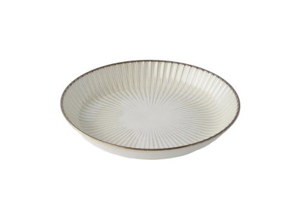 Jedilni krožnik WHITE SENDAN, 22,5 cm, bela, keramika, MIJ