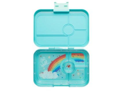 Škatla za kosilo TAPAS XL, 4 1 l, turkizna / mavrična, umetna masa, Yumbox