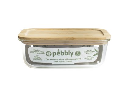 Posoda za shranjevanje hrane PKV-037, 1,8 l, steklo / bambus, Pebbly
