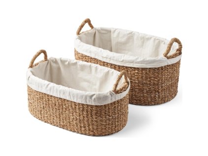 Koš za perilo WICKER, set 2 kosov, morska trava, Humdakin