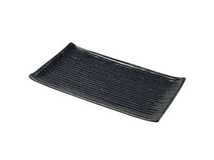 Servirni krožnik CONTOUR 24 x 15 cm, črna, keramika, MIJ