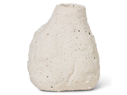 Vaza VULCA 7,5 cm, bela, kamnita posoda, čvrsta LIVING