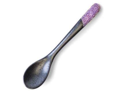 Jedilna žlica ASANOHA 12,5 cm, vijolična, keramika, MIJ