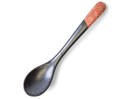 Jedilna žlica ASANOHA 12,5 cm, rdeča, keramika, MIJ