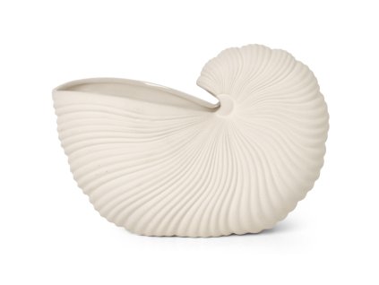 Cvetlični lonček SHELL LONEC 31 cm, bela, kamnita posoda, čvrst LIVING