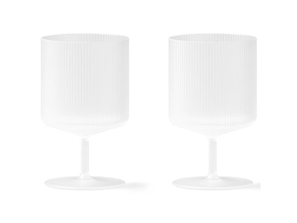 kozarec za vino RIPPLE 270 ml, set 2 kosov, bela, čvrsta LIVING