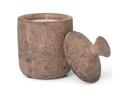 Dišeča sveča URA ŽGANA SIENA 13 cm, rjava, kamnita posoda, ferm LIVING
