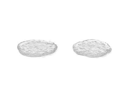 Podstavek za kozarce MOMENTO 11 cm, set 2 kosov, svetla, steklo, čvrst LIVING
