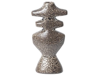 Svečnik za namizne sveče YARA 19,5 cm, rjava, kamnita posoda, čvrsta LIVING