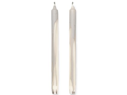 Namizna sveča SUHO 30 cm, set 2 kosov, toplo siva, čvrsto LIVING