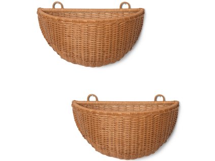 Košara za organizacijo 45 x 41 cm, set 2 kosov, rjava, ratan, čvrsta LIVING