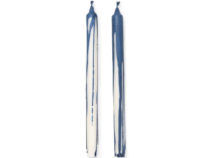 Namizna sveča SUHO 30 cm, set 2 kosov, temno modra, čvrsto LIVING