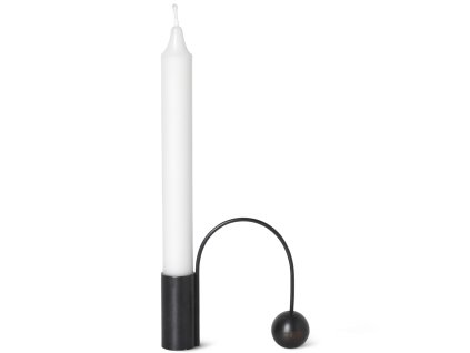 Svečnik za namizne sveče BALANCE 11 cm, črna, medenina, čvrsta LIVING