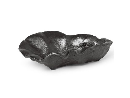 Žepna šatulja OYSTER 10,5 cm, črna, medenina, ferm LIVING