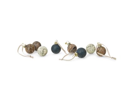 Božične krogle MARMOR 5 cm, set 8 kosov, steklo, čvrst LIVING