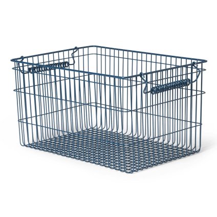 Košara za organizacijo CALA 36 cm, set 2 kosov, temna modra, železo, čvrsta LIVING