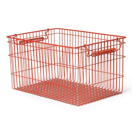 Košara za organizacijo CALA 36 cm, set 2 kosov, mak rdeča, železo, čvrst LIVING
