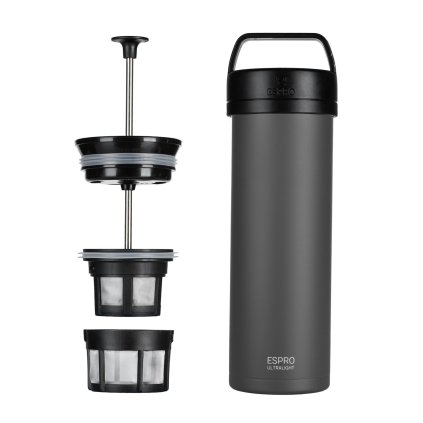 French press aparat za kavo ULTRALIGHT PRESS P0 470 ml, siva, nerjaveče jeklo, Espro