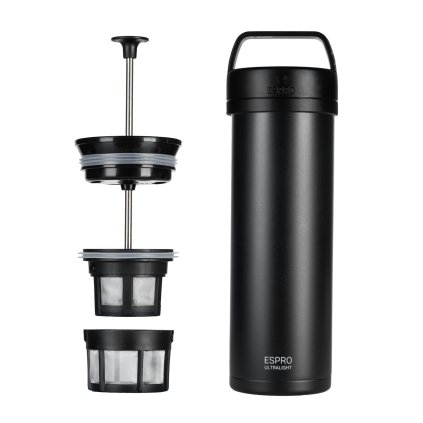 French press aparat za kavo ULTRALIGHT PRESS P0 470 ml, črna, nerjaveče jeklo, Espro