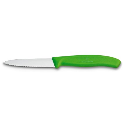 219629 nuz na zeleninu 8 cm zoubkovane ostri zelena plast victorinox
