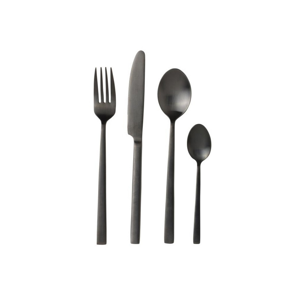 Set jedilnega pribora, 16 kosov, črne barve, Bitz