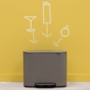 Koš za smeti s pedalom BO, 3 x 11 l, platina, Brabantia