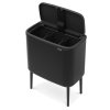 Koš na dotik BO, 3 x 11 l, črna mat, Brabantia