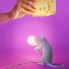 Namizna svetilka MOUSE SITTING, 12,5 cm, USB vtičnica, bela, Seletti