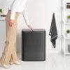 Koš na dotik BO TOUCH BIN, 60 l, močna siva, jeklo, Brabantia