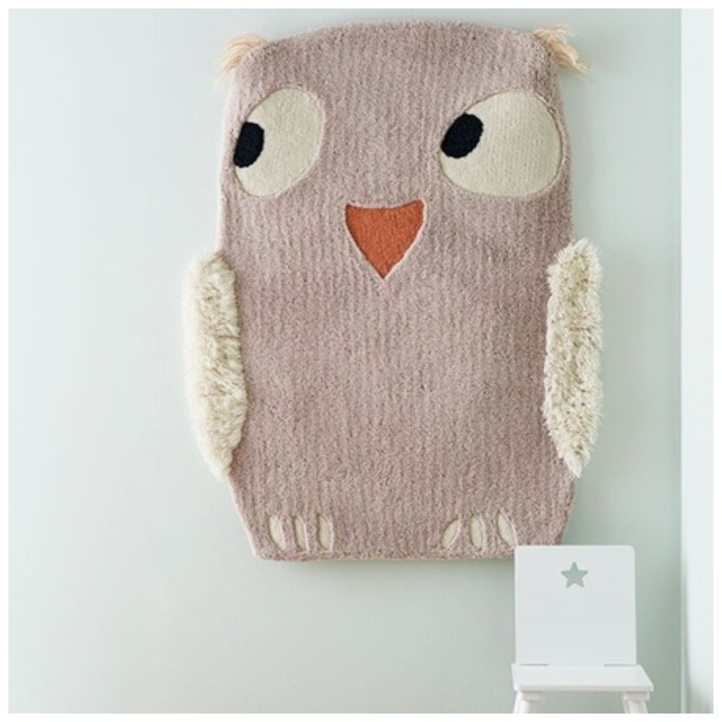Detský koberec EDVIN OWL Kids Concept 90 x 120 cm ružový - Kulina.sk