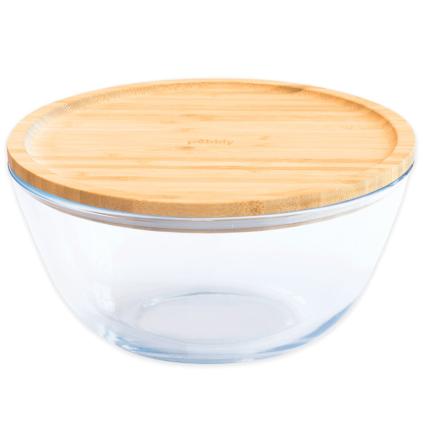Nádoba na uchovávanie potravín PKV-013 2,6 l, sklo/bambus, Pebbly