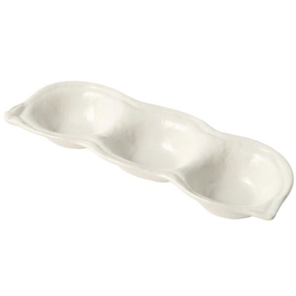 Miska na omáčku TRIPLE POD, biela, keramika, MIJ