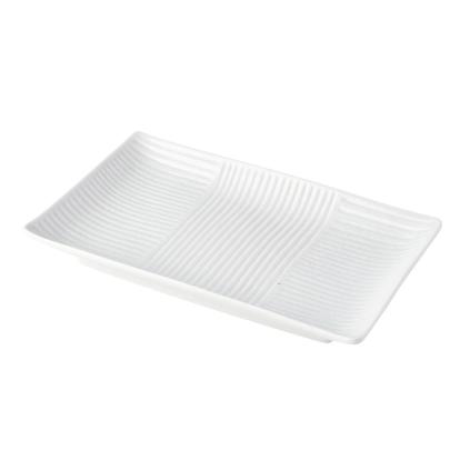 225510 servirovaci talir lines white 21 x 13 cm bila keramika mij
