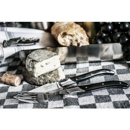 Sada steakových vidličiek Laguiole Luxury 6 ks čierny eben