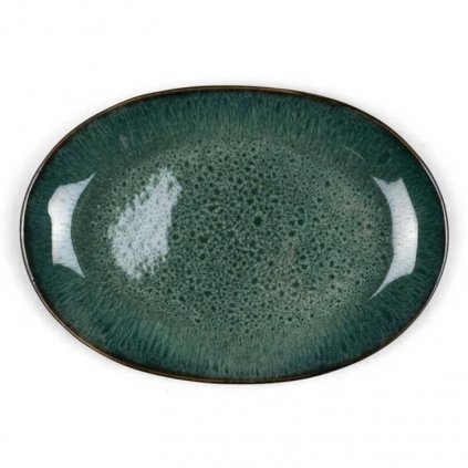 Servírovací tanier 36 x 25 cm, čierno/zelená, Bitz