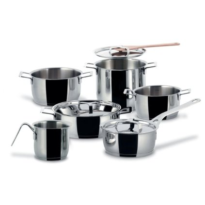 Sada hrncov POTS & PANS, 9 dielov, nehrdzavejúca oceľ, Alessi