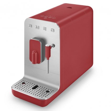 Automatický kávovar BCC02RDMEU, s funkciou napenenia mlieka, matná červená, Smeg