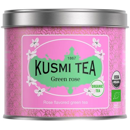 Zelený čaj ROSE, plechovka sypaného čaju 100 g, Kusmi Tea