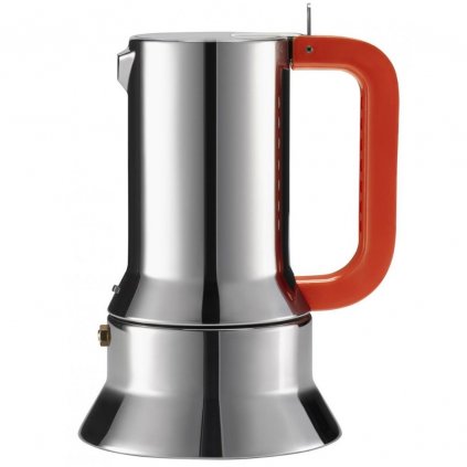 Kávovar Moka 9090, 300 ml, červená rukoväť, Alessi