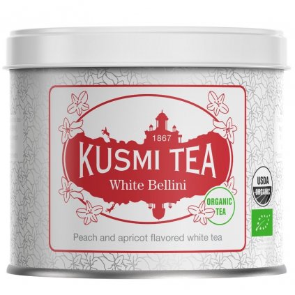 Biely čaj BELLINI, plechovka sypaného čaju 90 g, Kusmi Tea