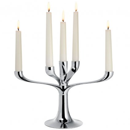 Svietnik na konickú sviečku CANDELABRA 30 cm, strieborná, Philippi